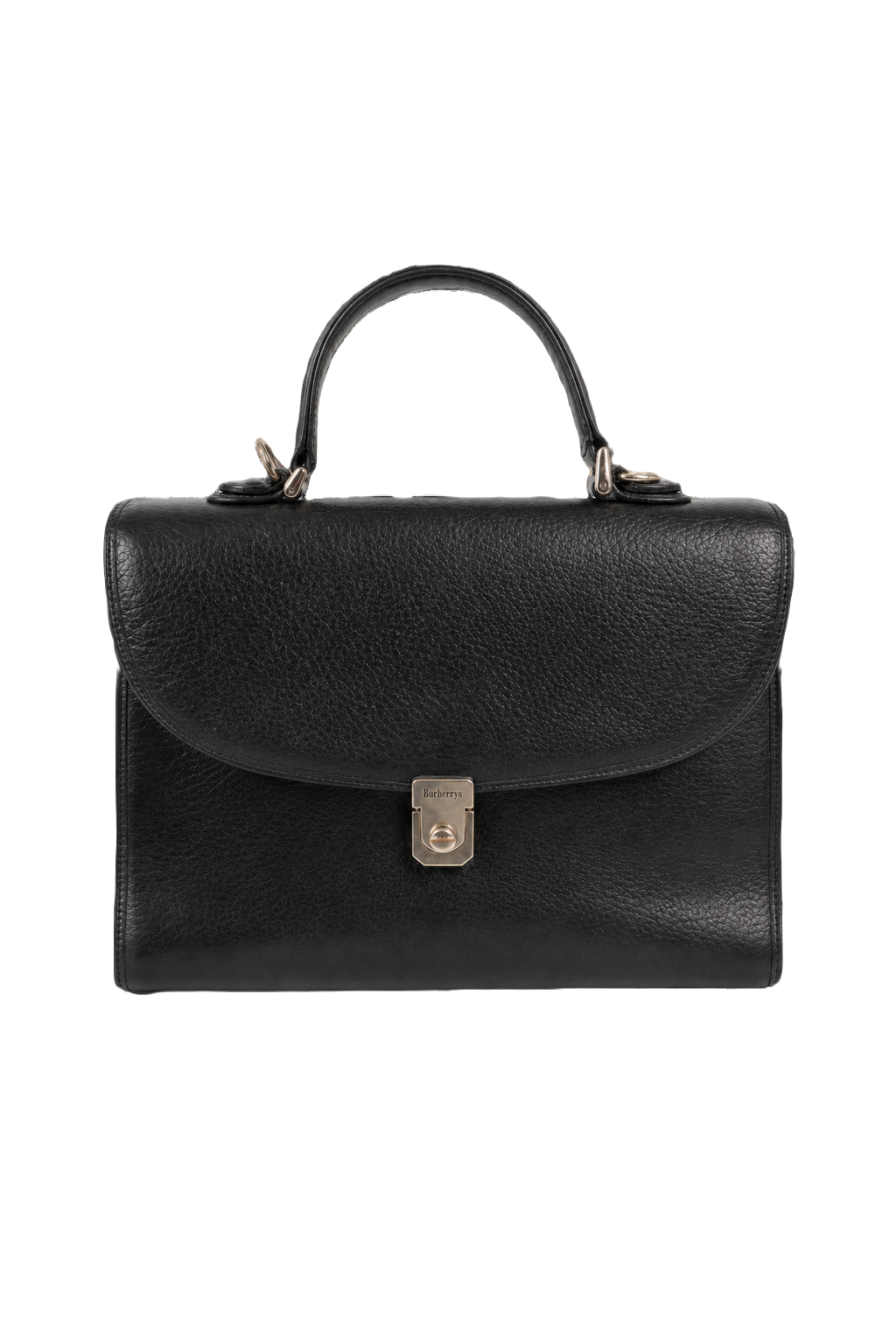 1990s Black Leather Bag - Front View
