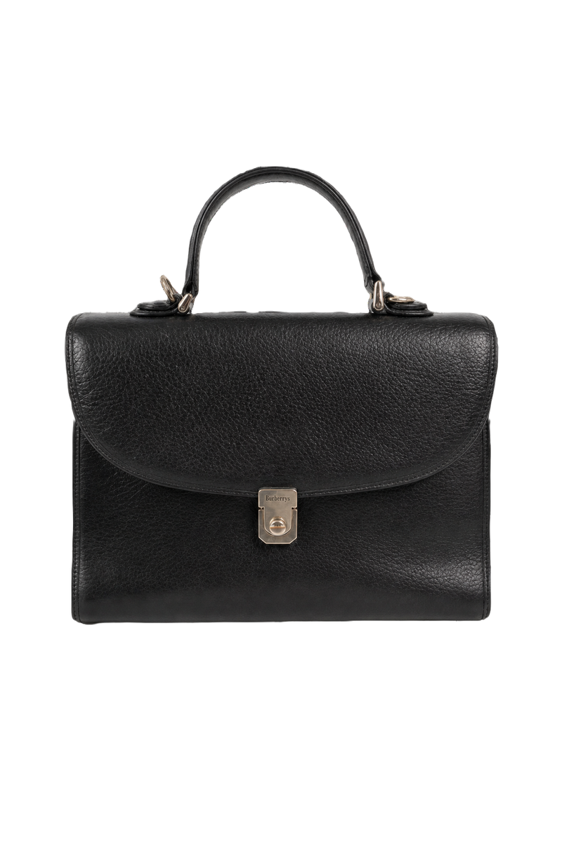 1990s Black Leather Bag - Front View
