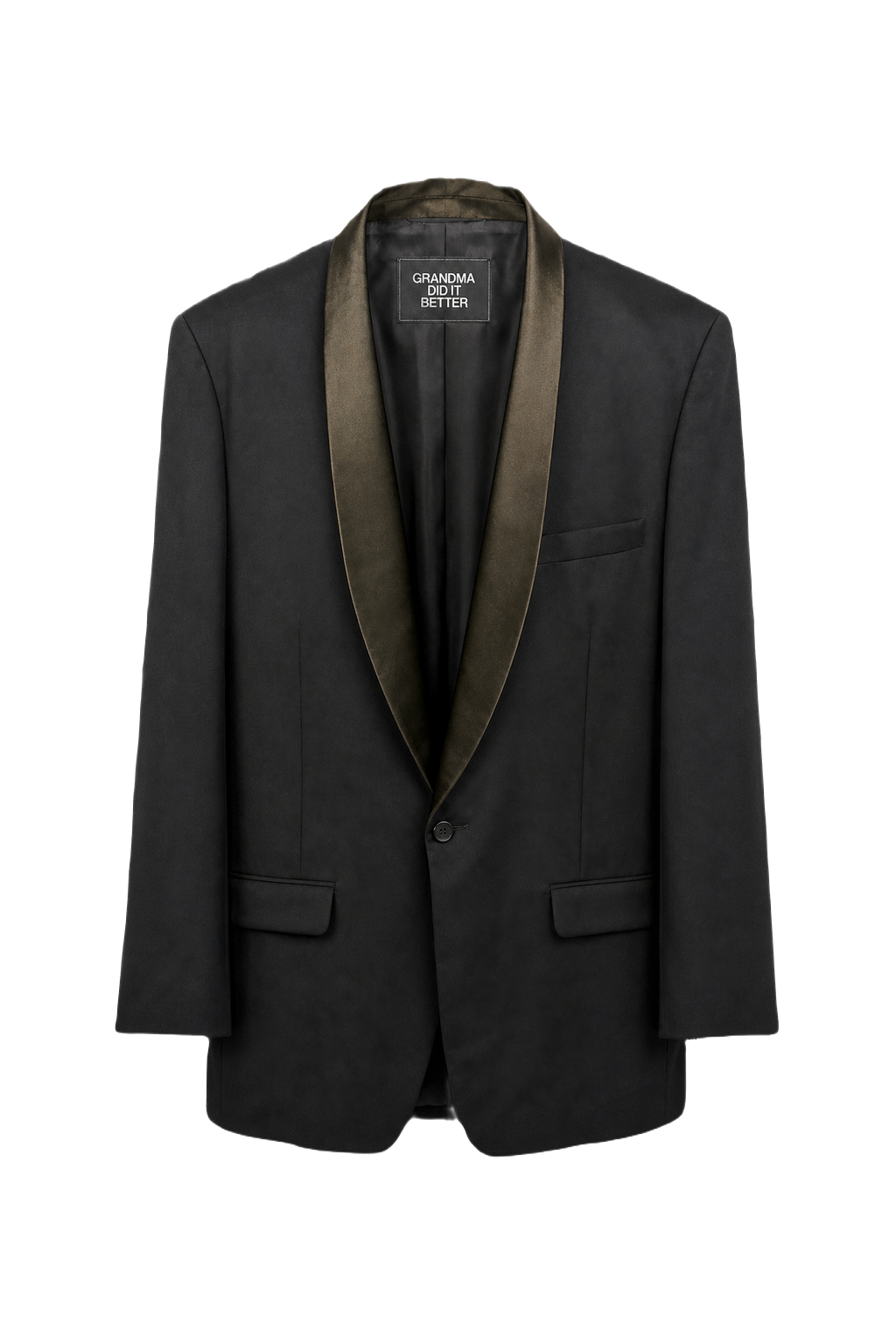 1950s Black Wool Blend Blazer - Front View