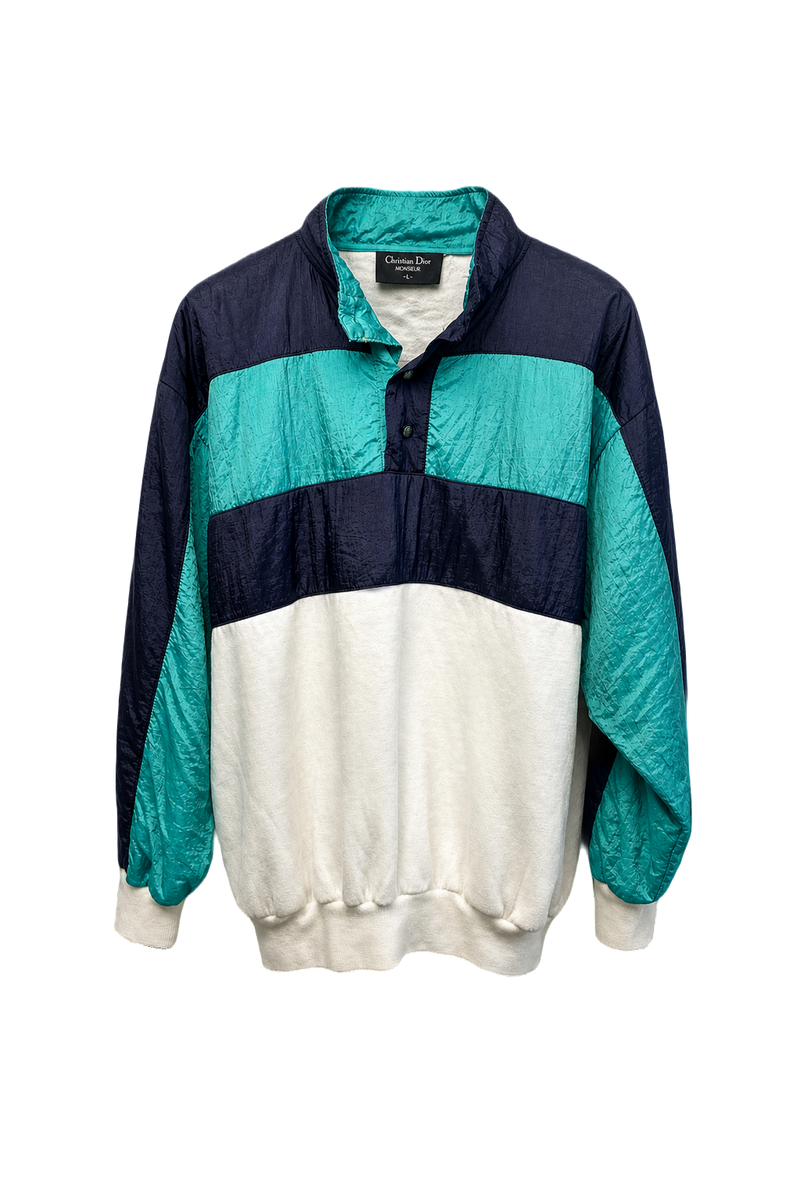 1990s Navy Blue Nylon Pullover - Front View