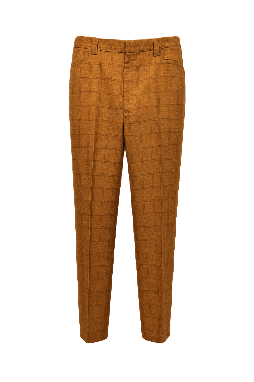 1970s Mustard Yellow Wool Blend Trousers - Front View