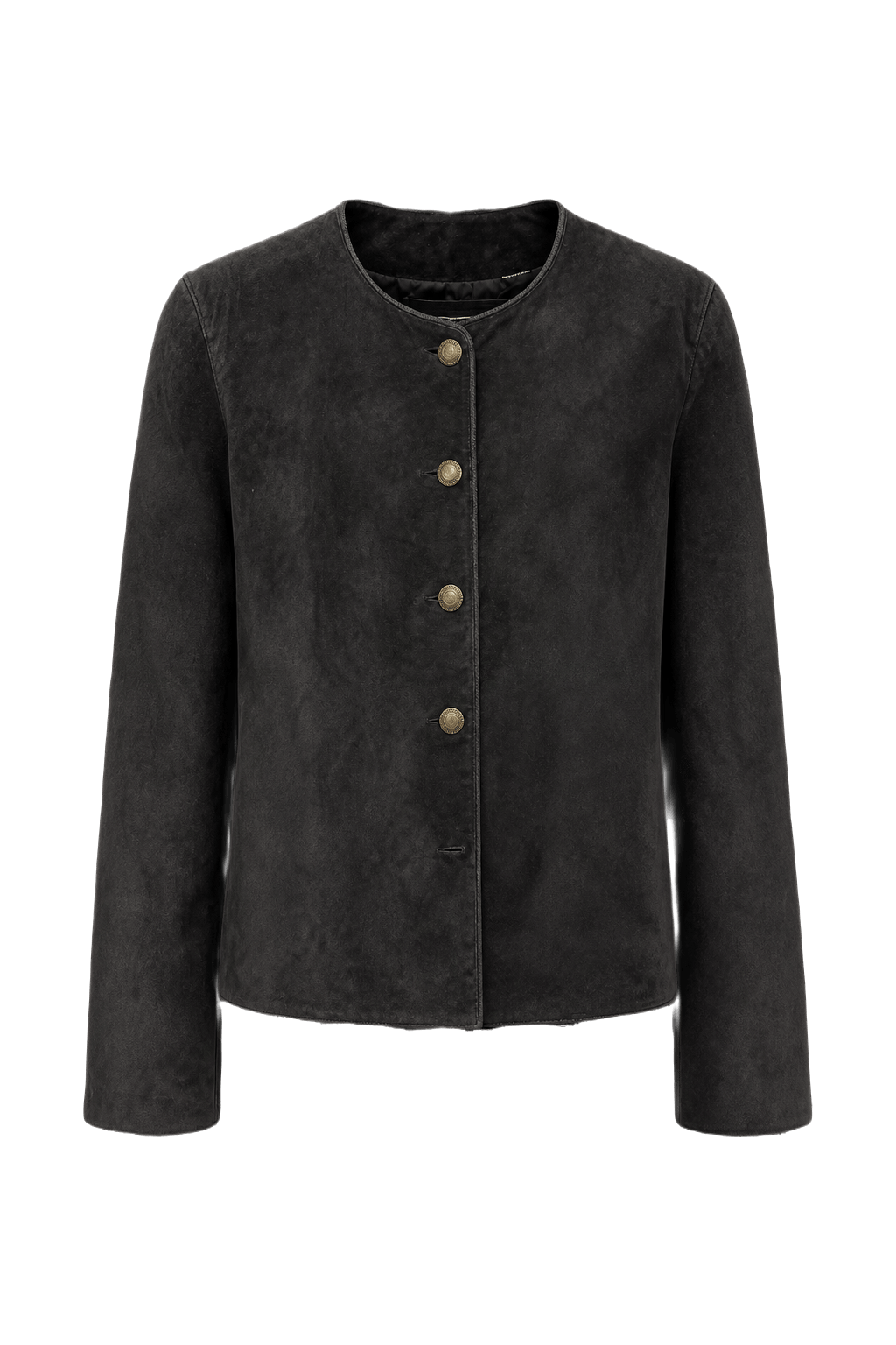 1980s Black Suede Jacket - Front View