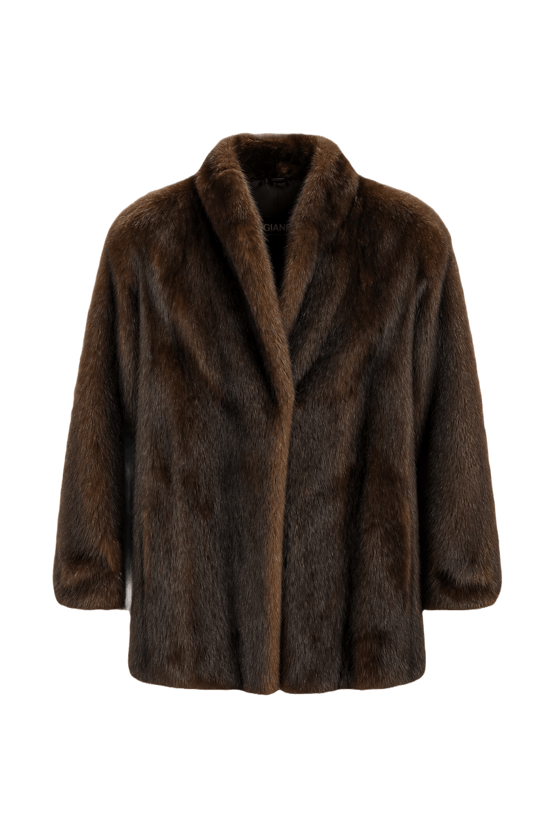 1980s Dark Brown Fur Coat - Front View