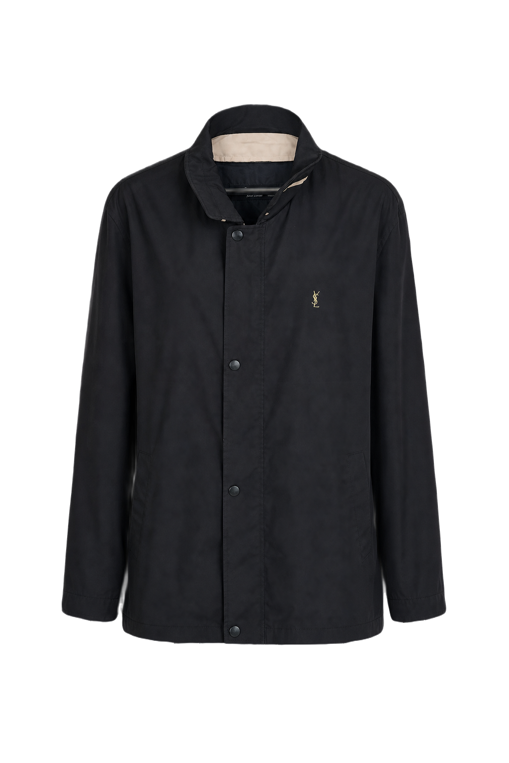 1990s Black Polyester Jacket - Front View