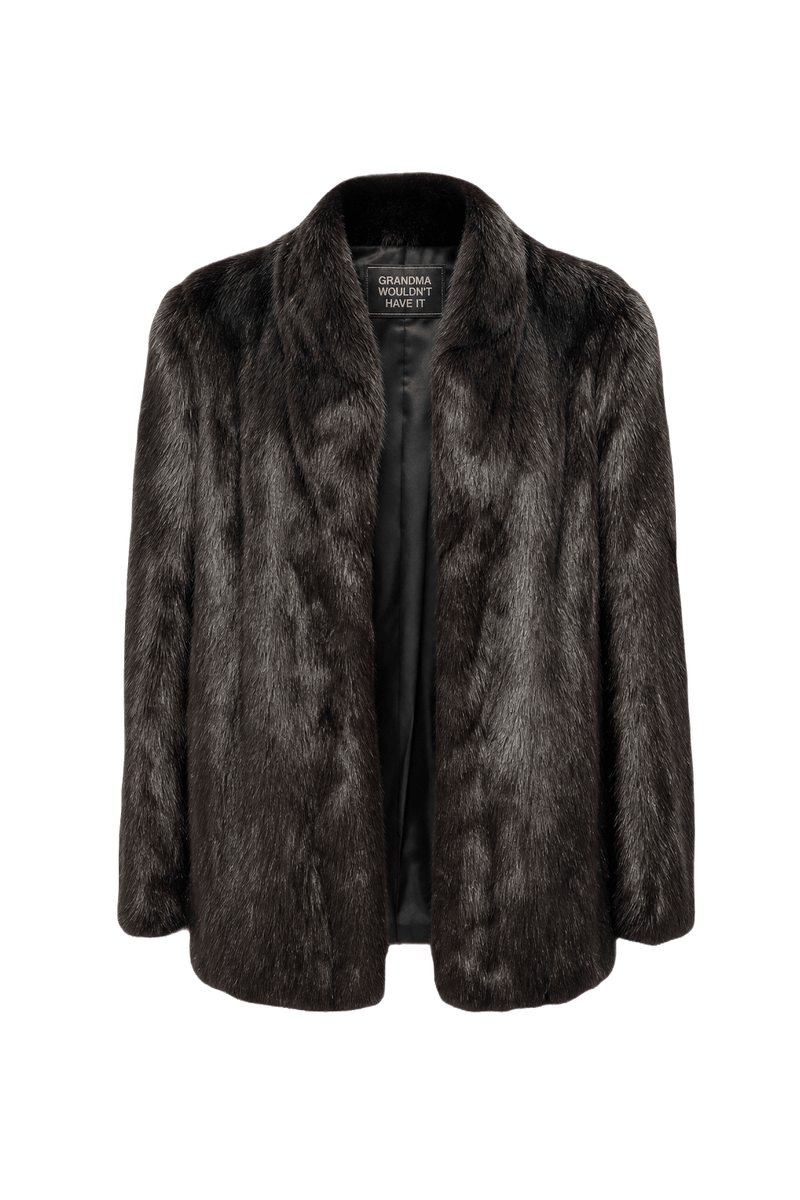1980s Dark Brown Fur Coat - Front View