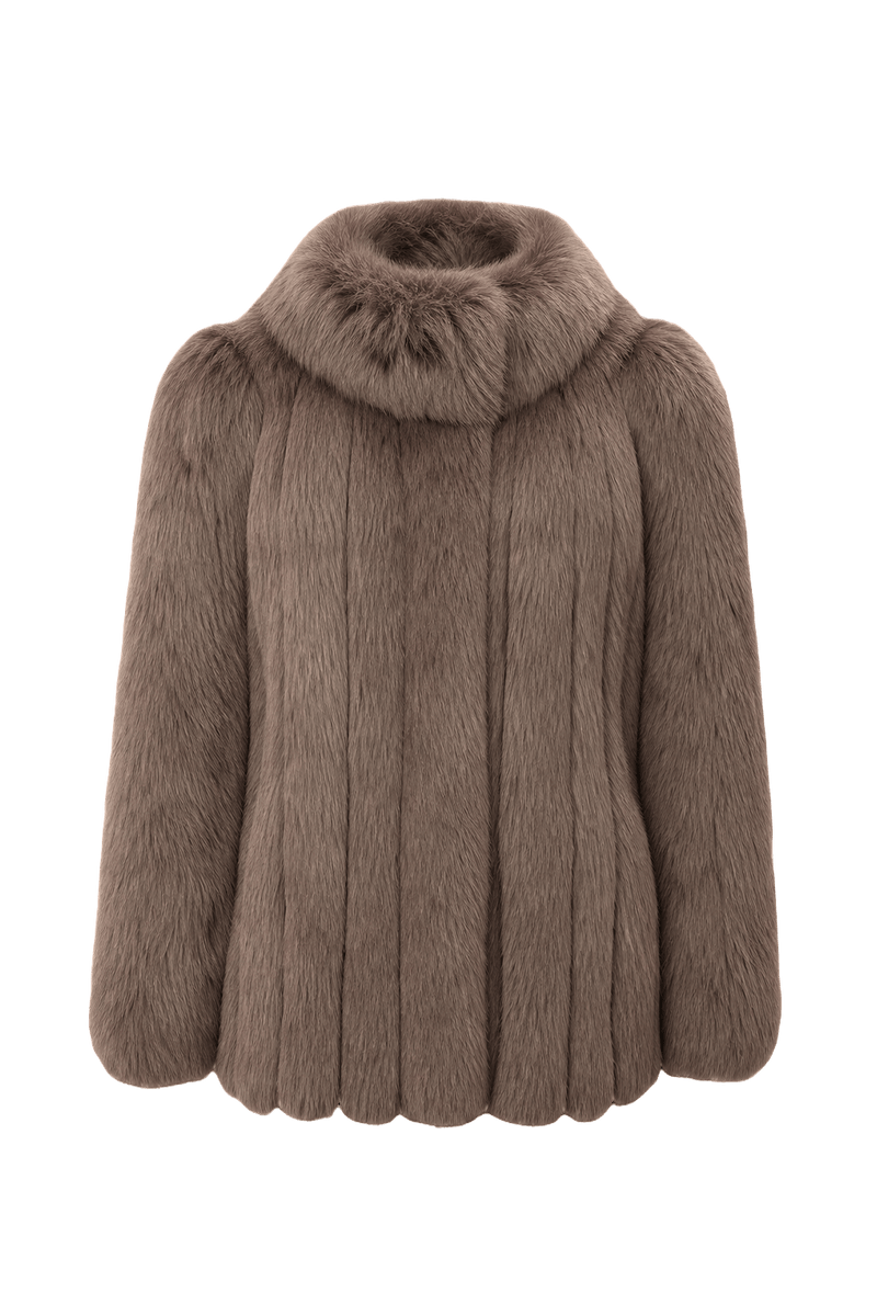 1980s Brown Fur Coat - Front View