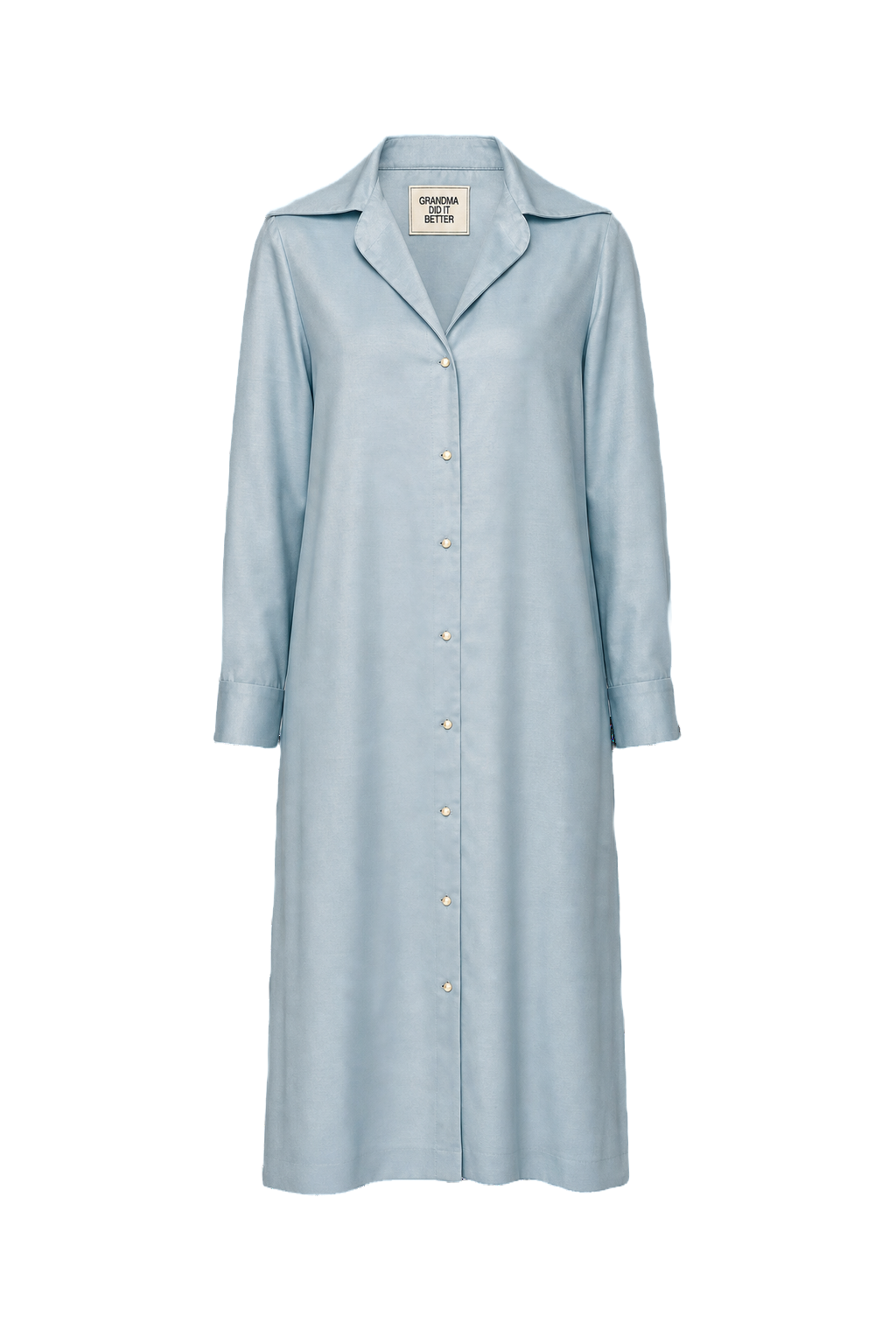 1960s Light Blue Polyester Dress - Front View