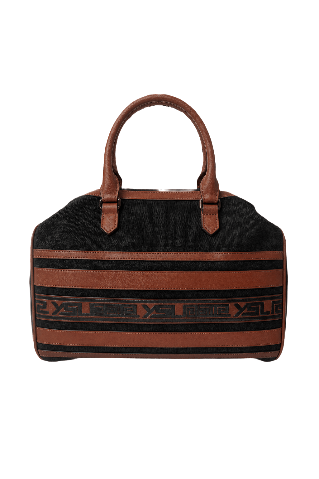 1990s Black Synthetic Leather Bag - Front View