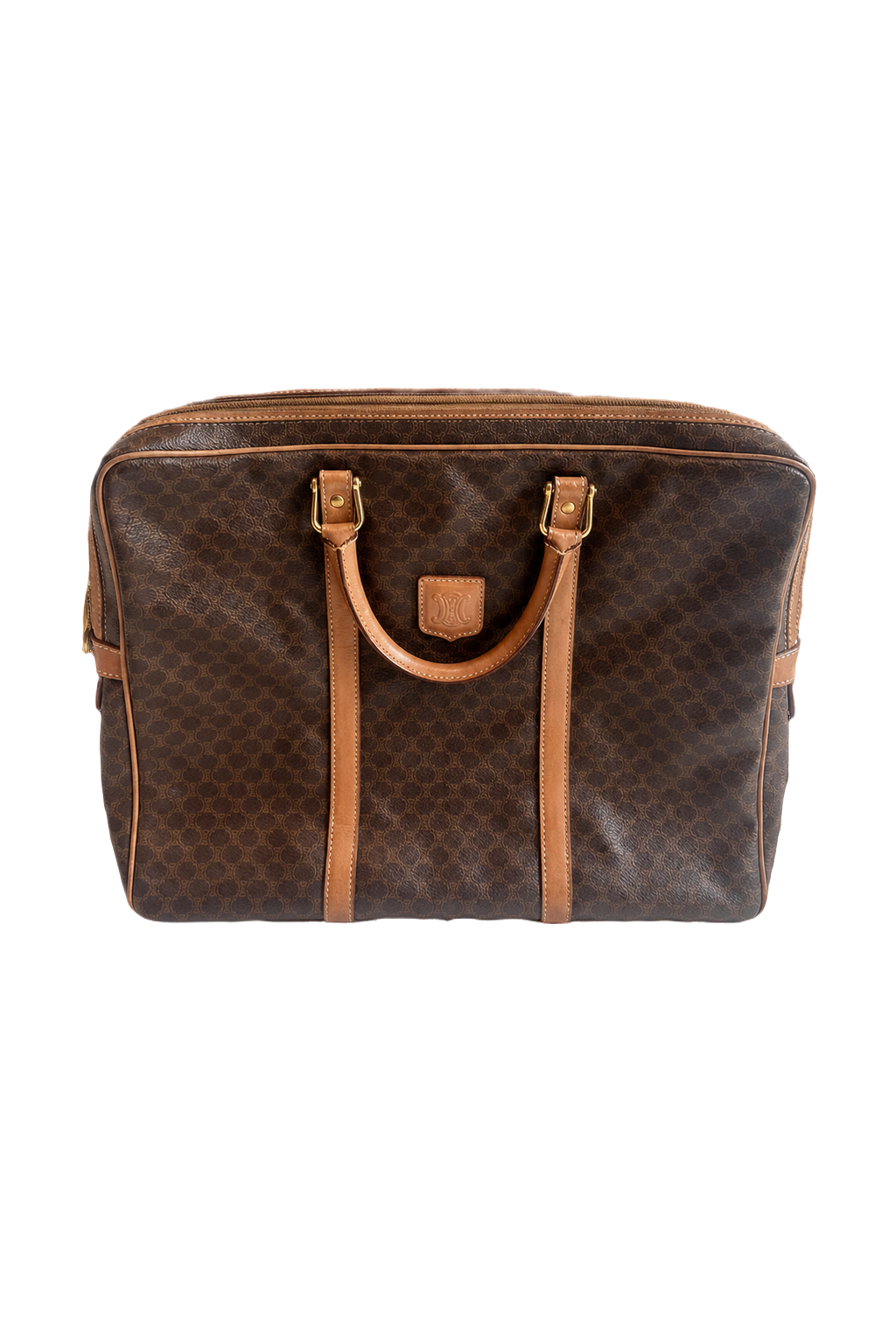 1990s Brown Synthetic Leather Bag - Front View