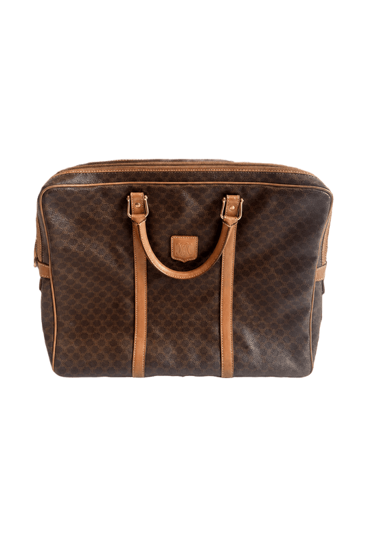 1990s Brown Synthetic Leather Bag - Front View