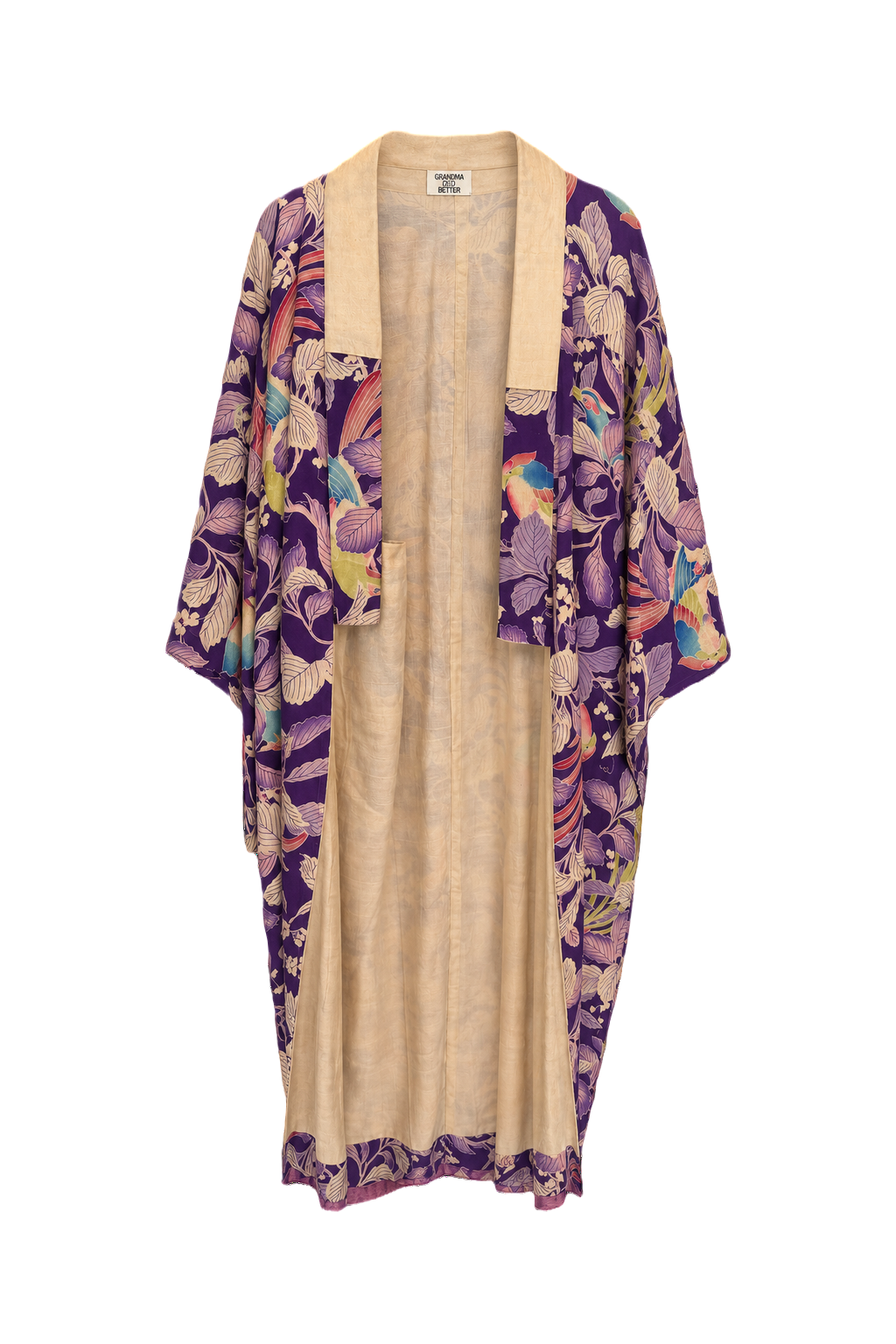 1930s Purple Silk Kimono - Front View