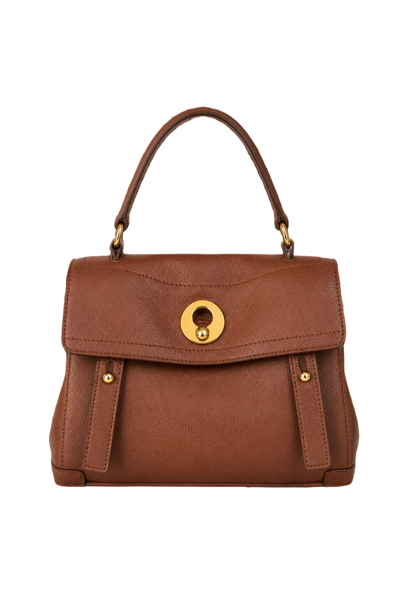 1980s Brown Leather Bag - Front View