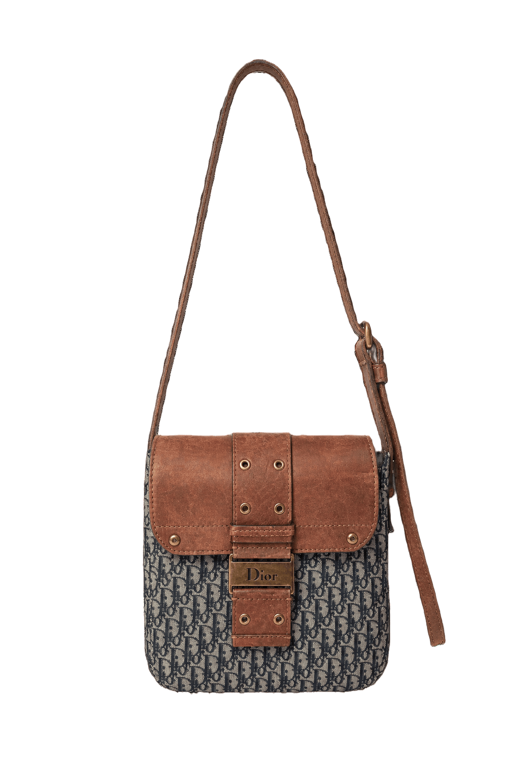 1980s Brown Synthetic Leather Bag - Front View