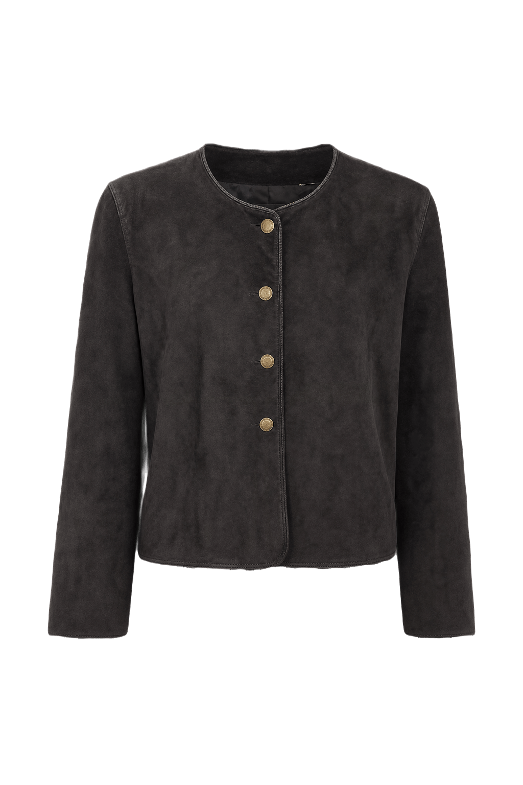 1980s Black Suede Jacket - Front View