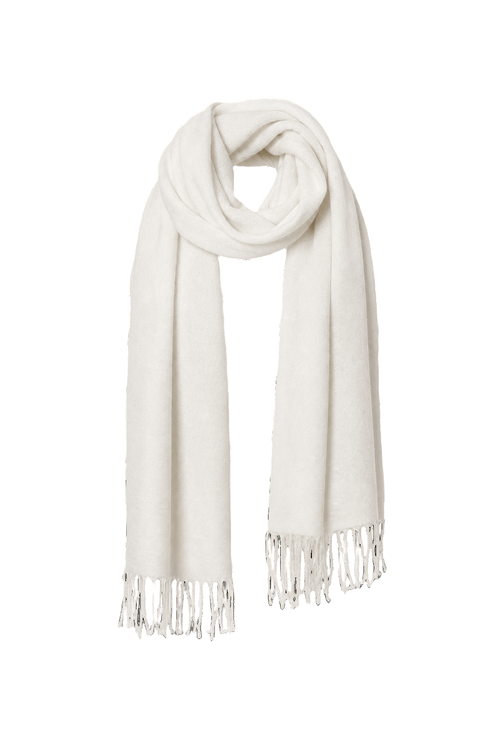 Unknown Cream White Wool Scarf - Front View