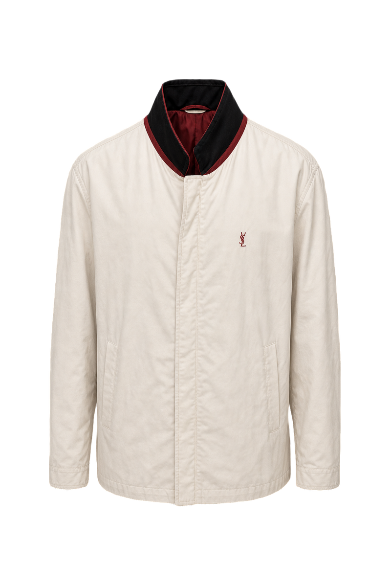 1980s Cream Cotton Jacket - Front View