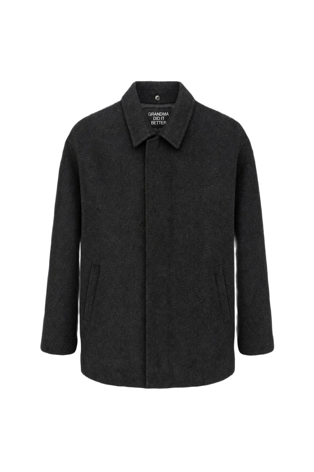 1990s Charcoal Grey Wool Jacket - Front View