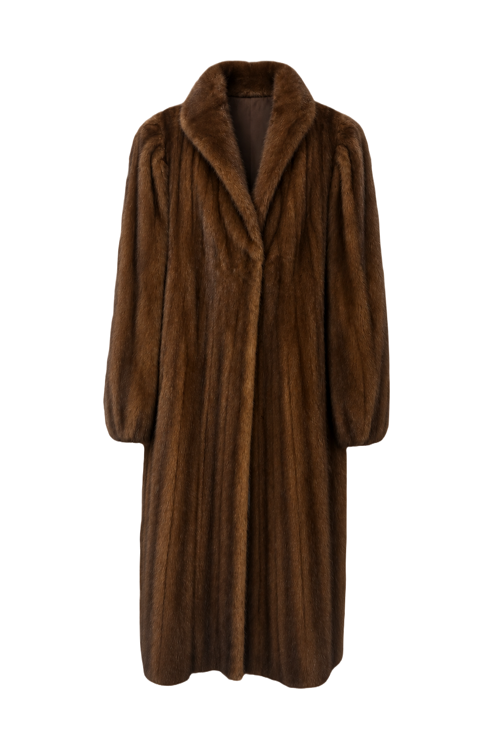 1980s Brown Fur Coat - Front View