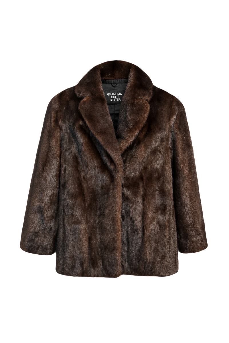 1980s Dark Brown Fur Coat - Front View
