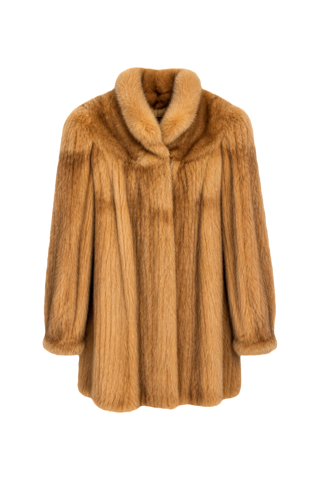 1990s Light Brown Fur Coat - Front View