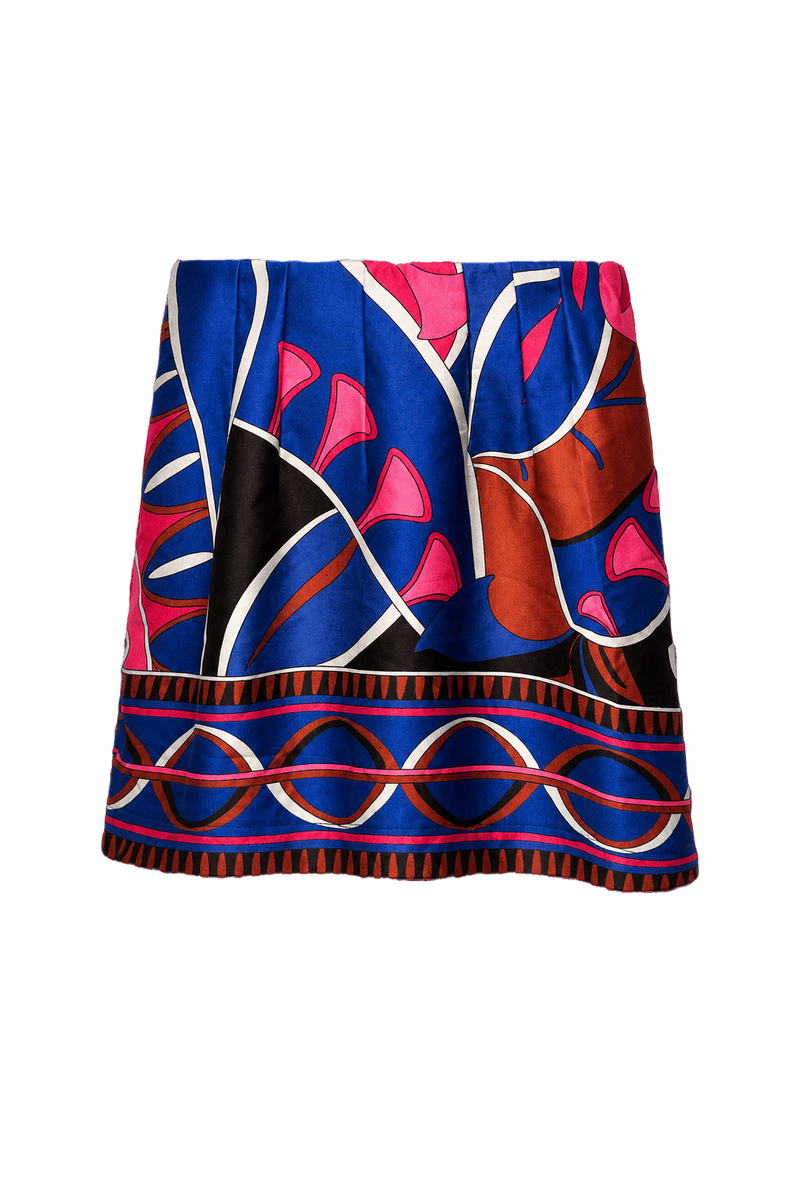 1990s Blue Cotton Skirt - Front View
