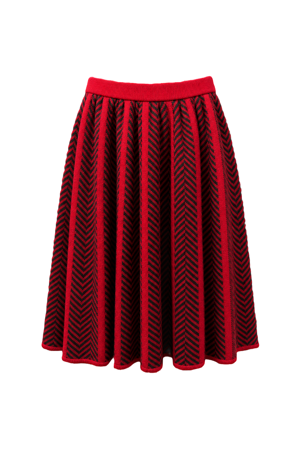 1970s Red Wool Skirt - Front View