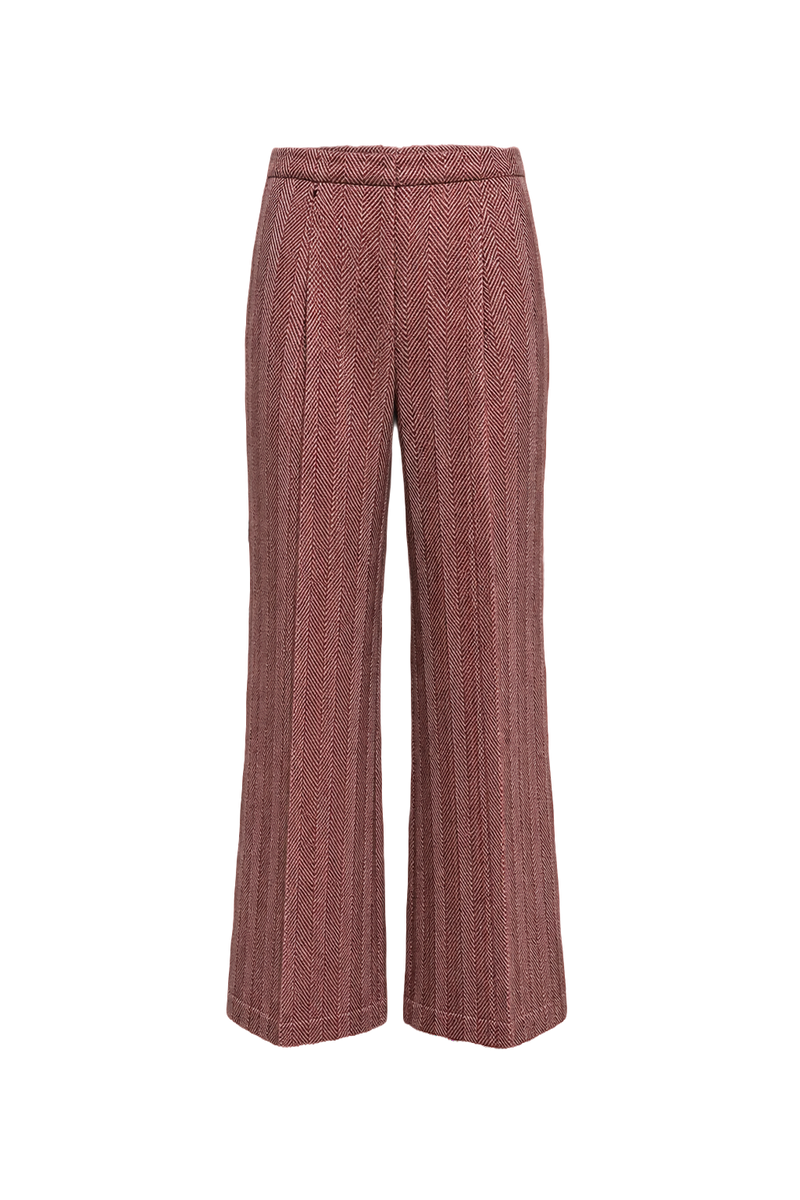 1960s Pink Cream Polyester Pants - Front View