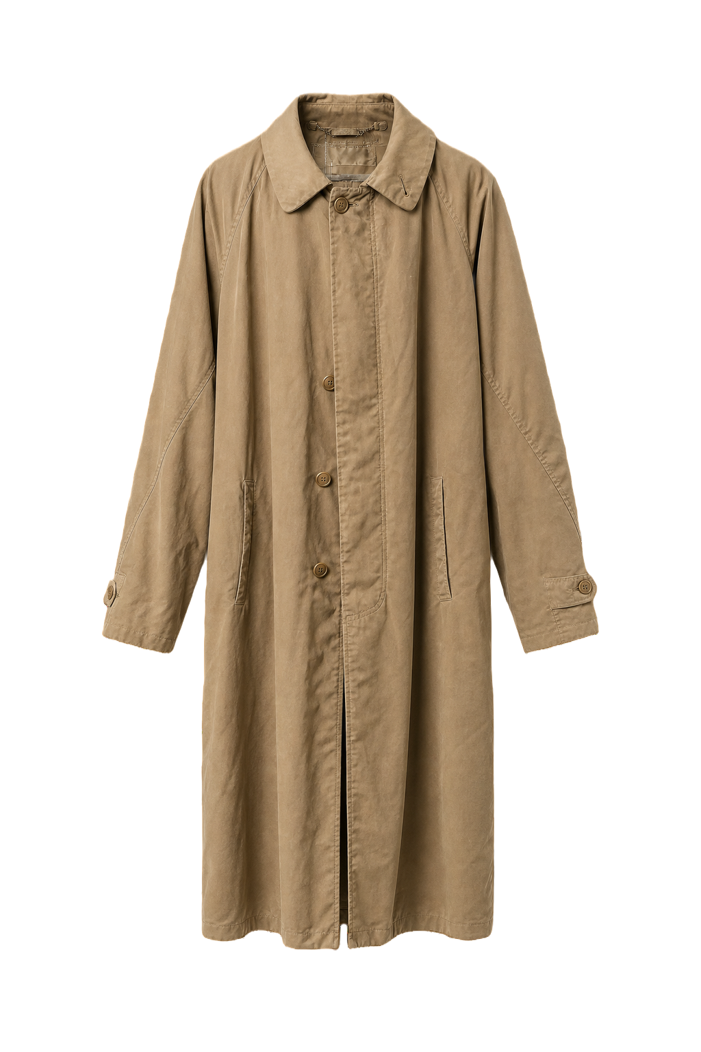 1980s Tan Cotton Coat - Front View