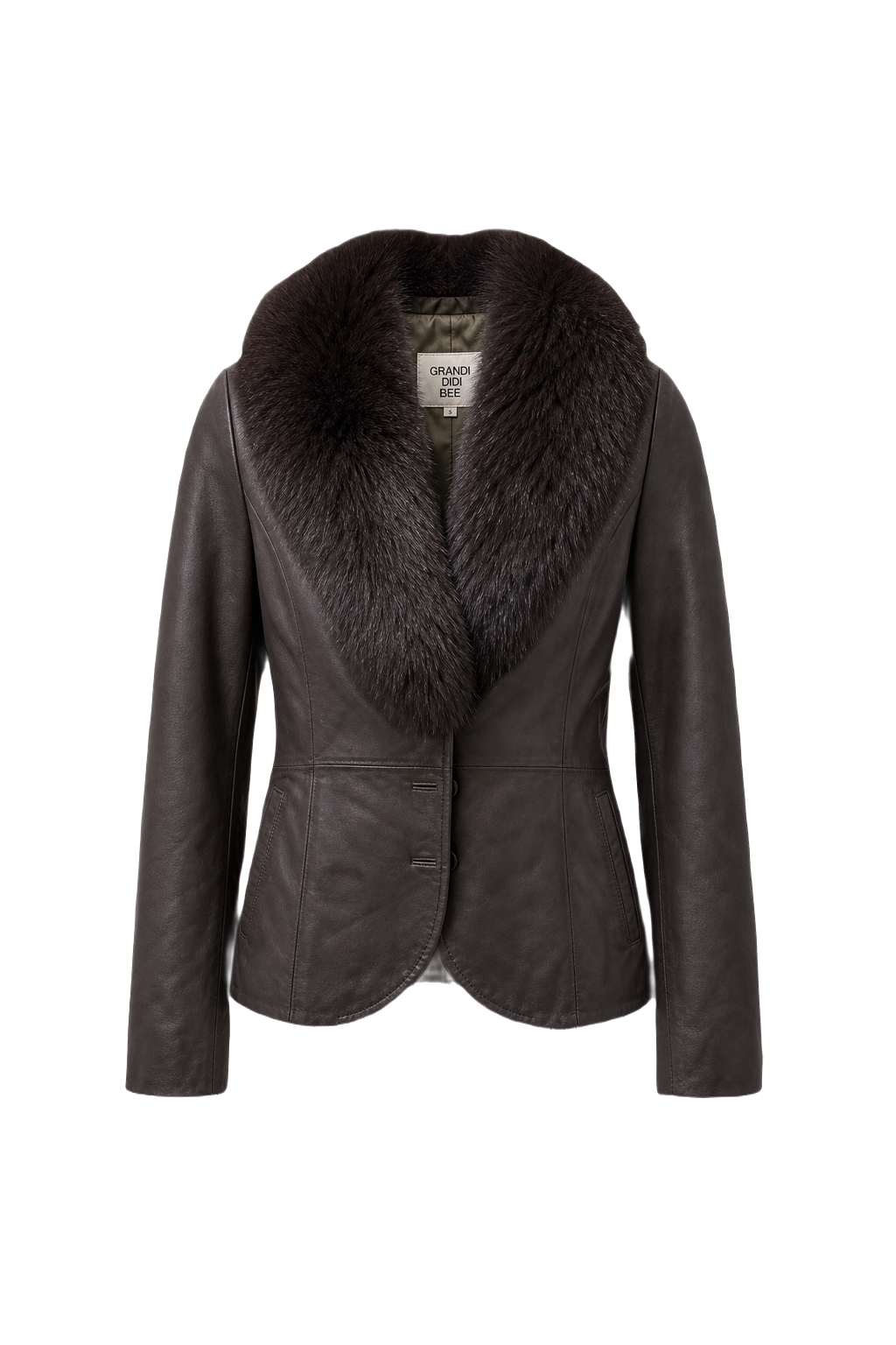 1980s Dark Brown Leather Jacket - Front View