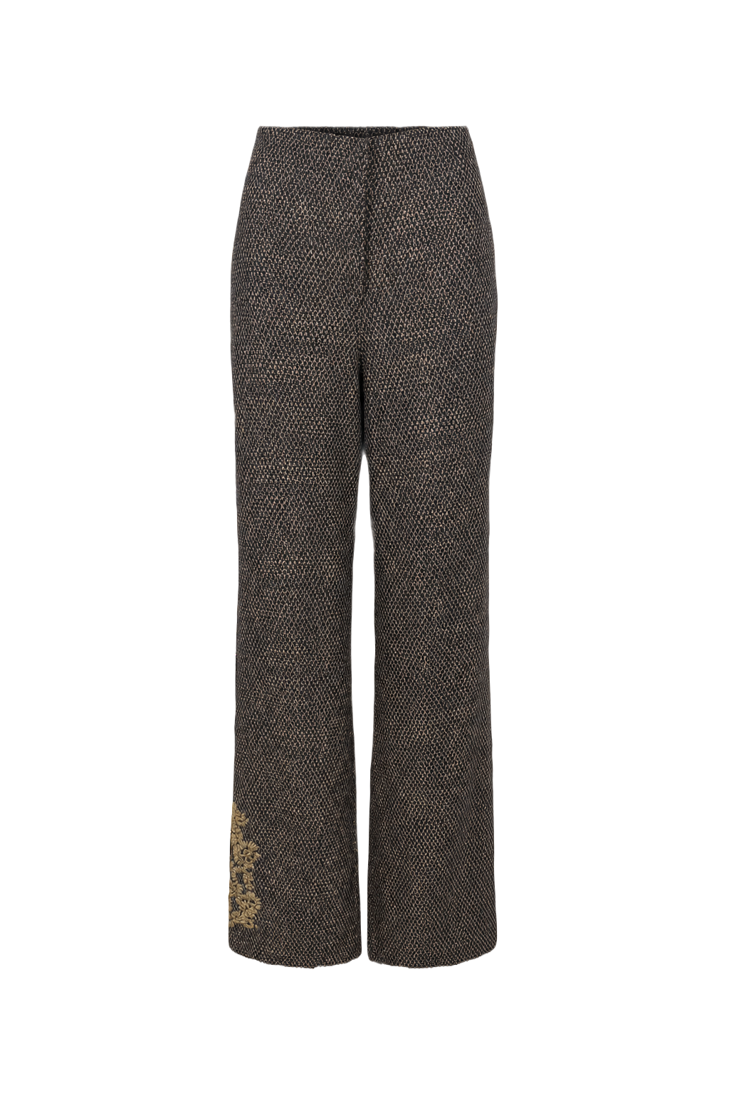 1980s Brown Polyester Pants - Front View
