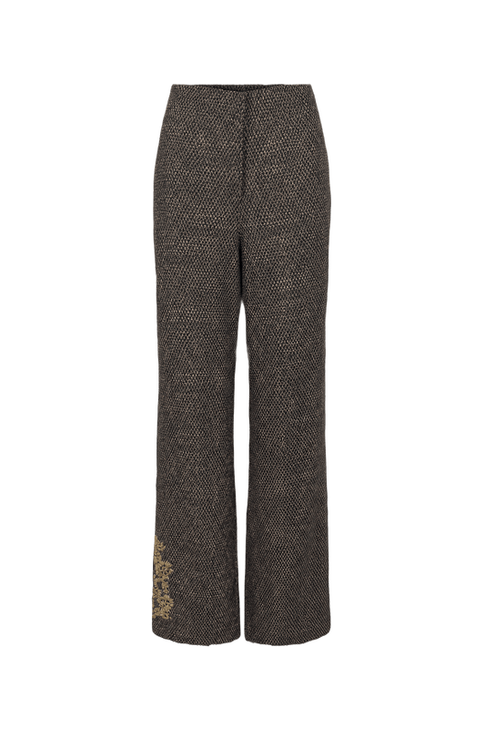 1980s Brown Polyester Pants - Front View