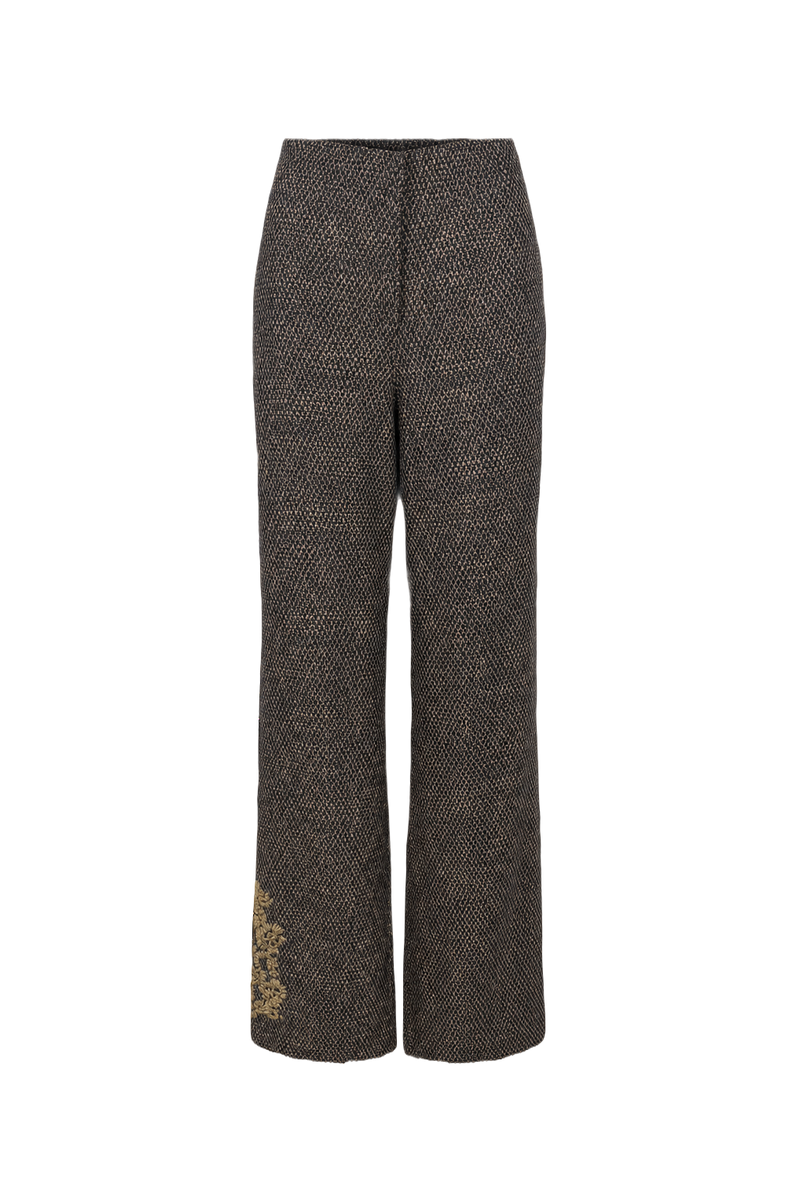 1980s Brown Polyester Pants - Front View