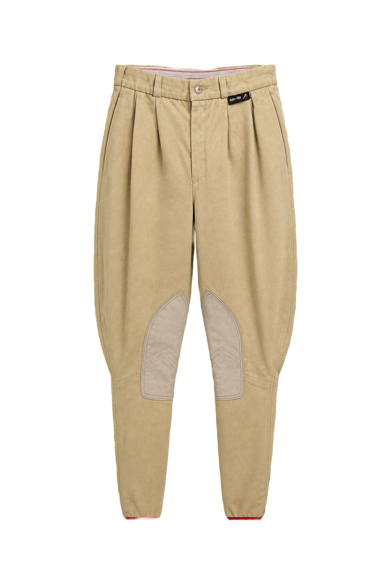 1970s Beige Cotton Trousers - Front View