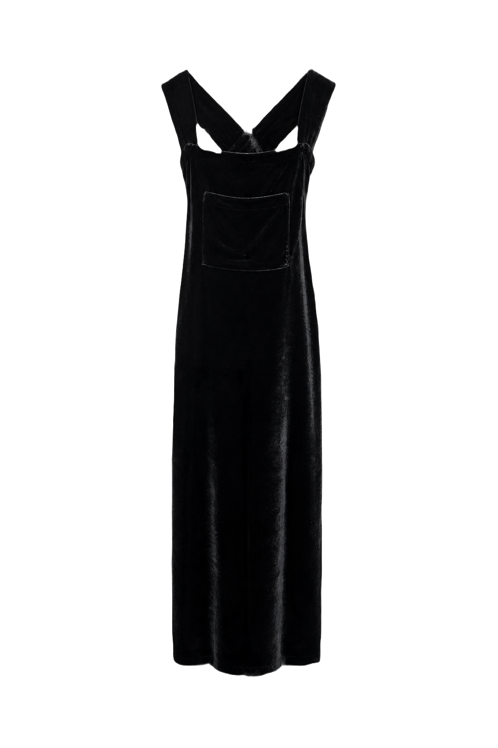 1990s Black Velvet Dress - Front View