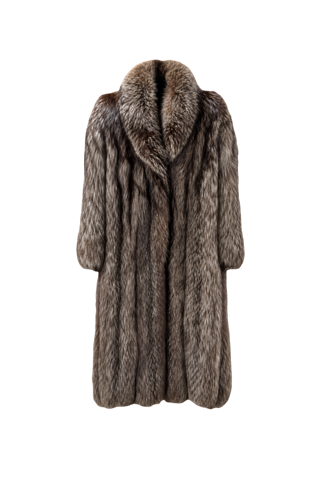 1990s Multicolor Brown Fur Coat - Front View
