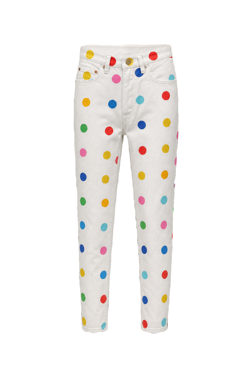 1980s White Cotton Pants - Front View