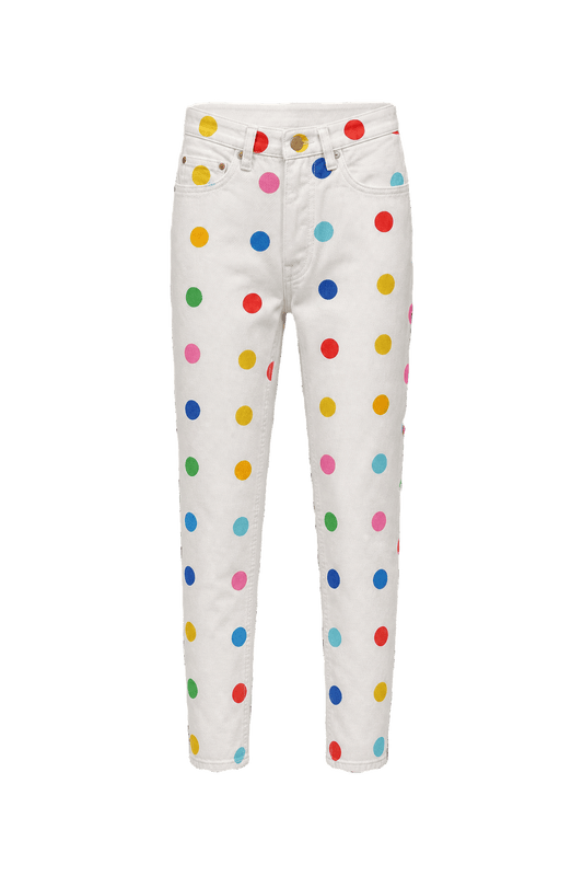 1980s White Cotton Pants - Front View