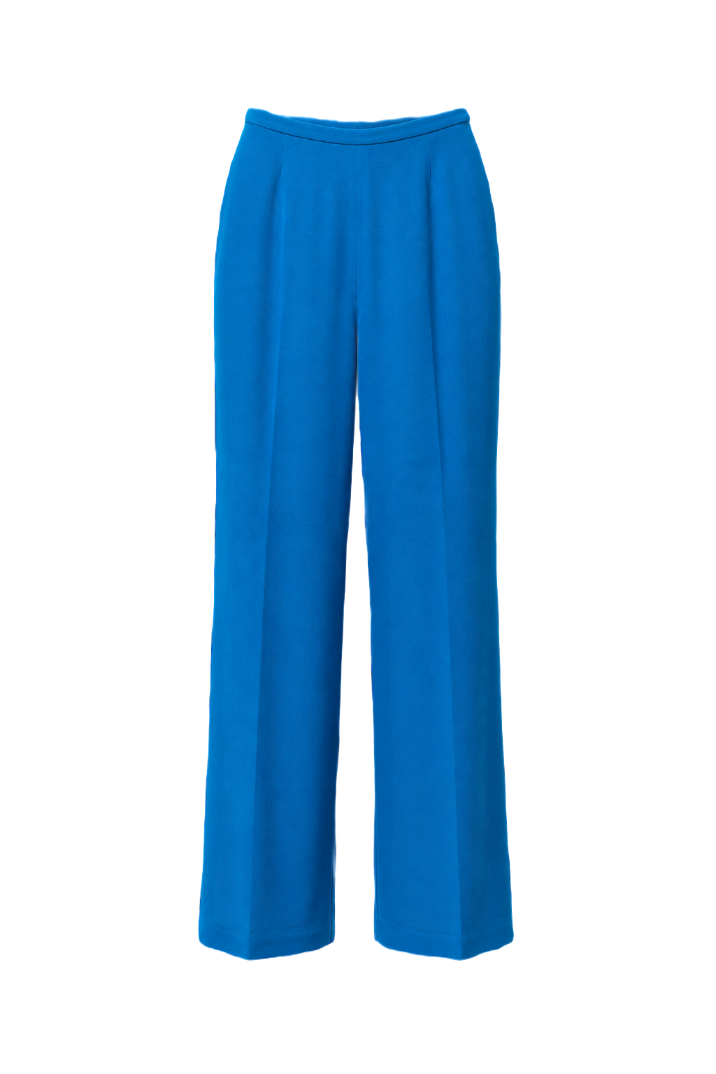 1990s Bright Blue Polyester Pants - Front View