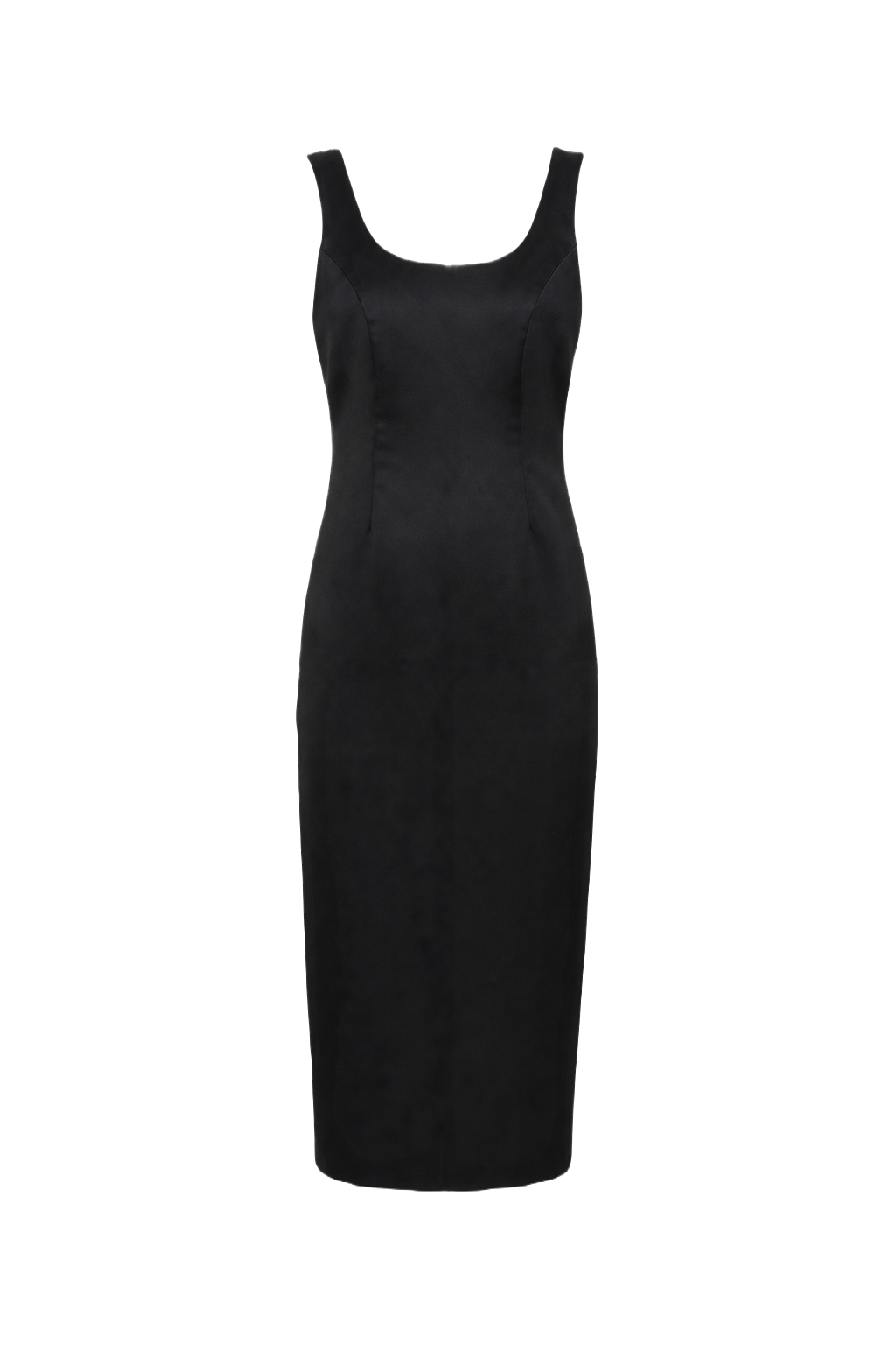 1990s Black Polyester Dress - Front View