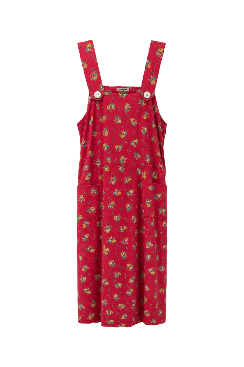 1960s Red Cotton Dress - Front View