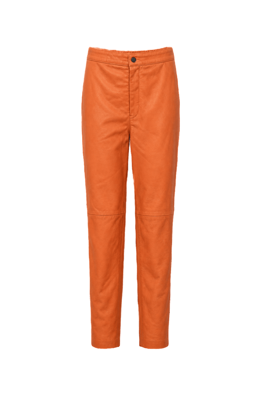 1980s Orange Cotton Blend Pants - Front View