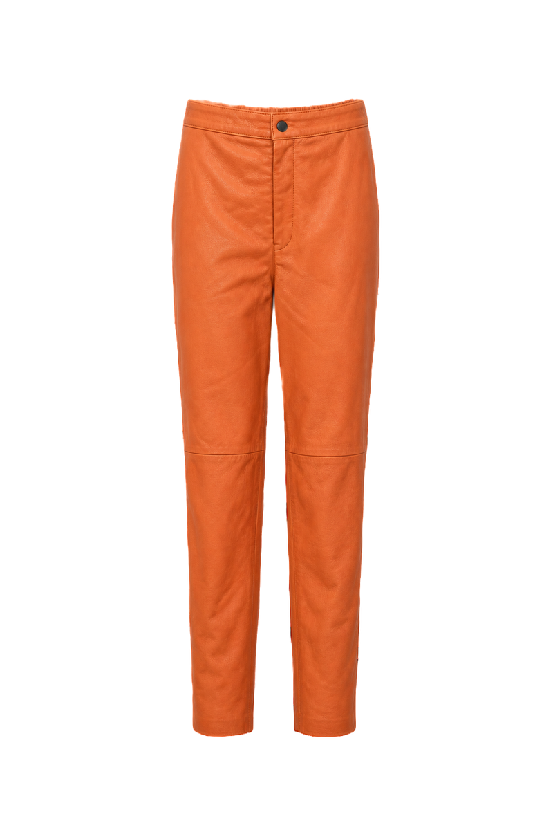 1980s Orange Cotton Blend Pants - Front View