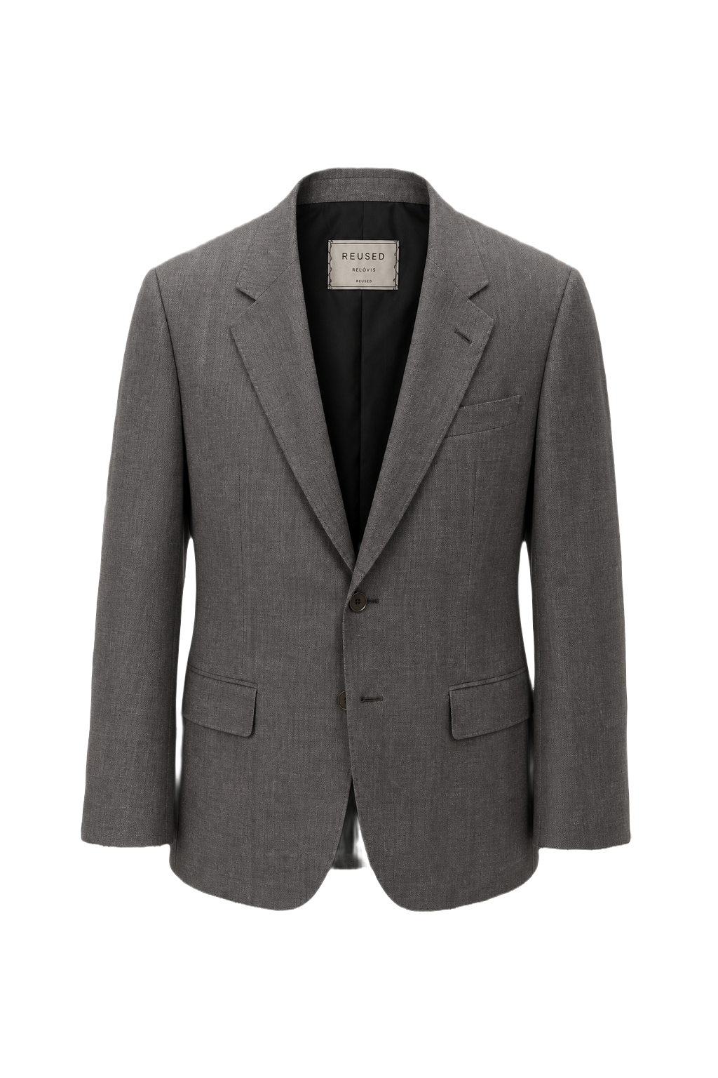 1980s Gray Wool Blend Blazer - Front View