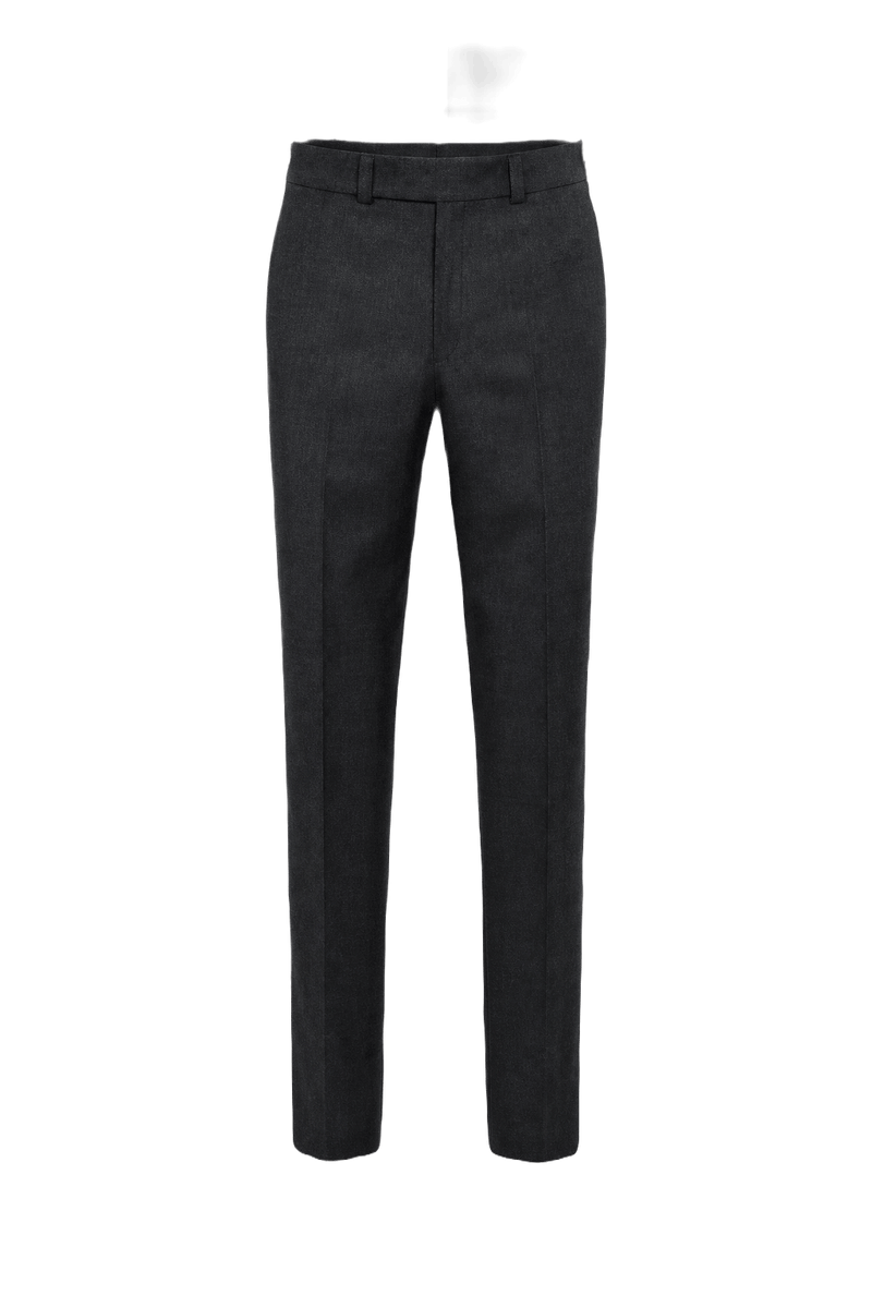 1980s Charcoal Grey Wool Blend Trousers - Front View