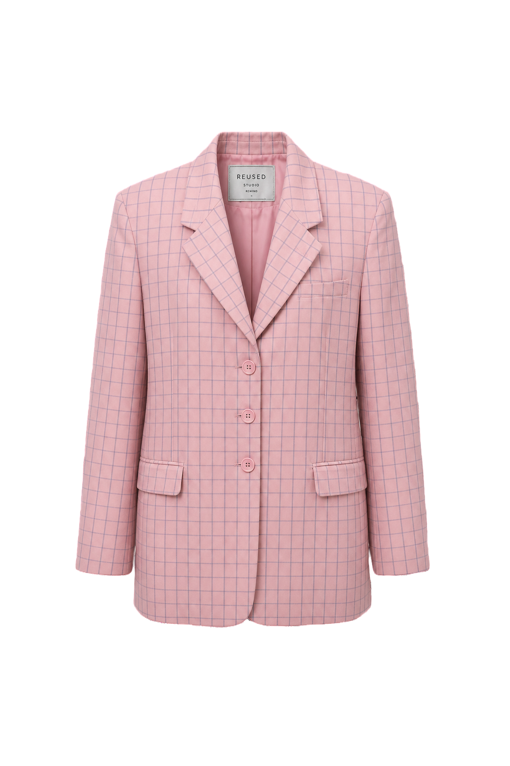 1980s Pink Wool Blend Blazer - Front View