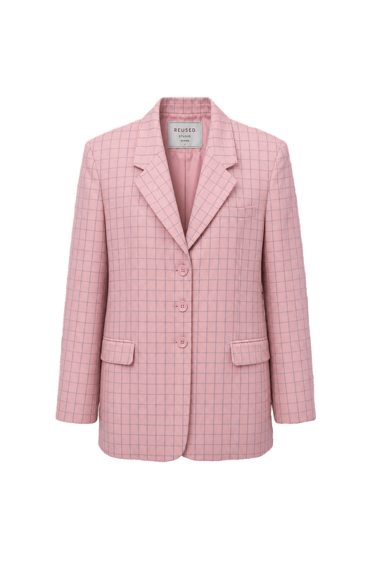 1980s Pink Wool Blend Blazer - Front View