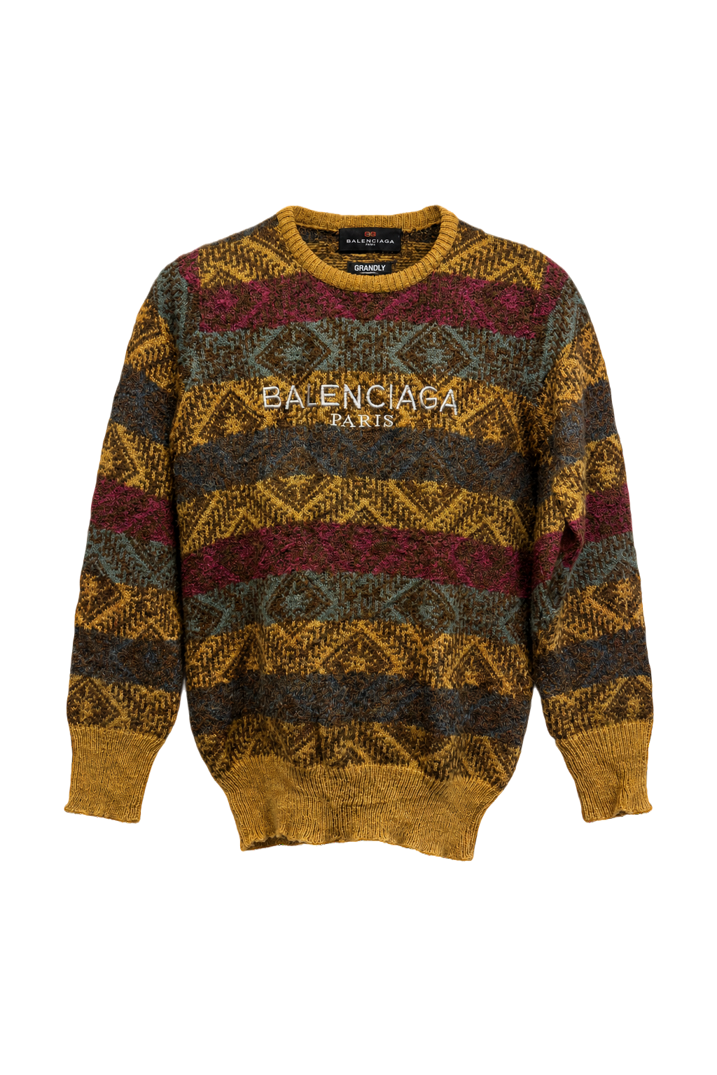 1980s Mustard Yellow Wool Blend Sweater - Front View