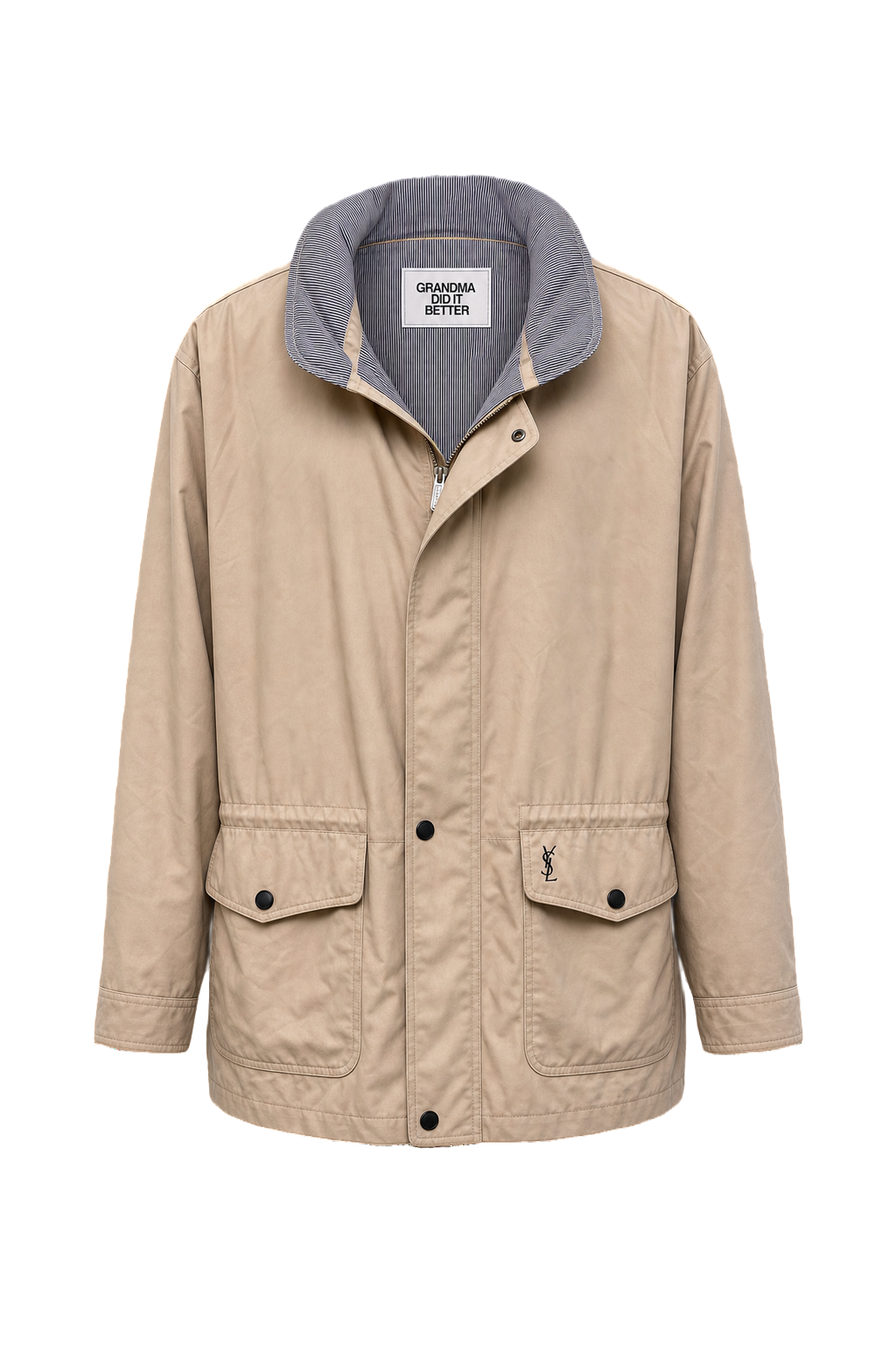 1960s Beige Polyester Jacket - Front View