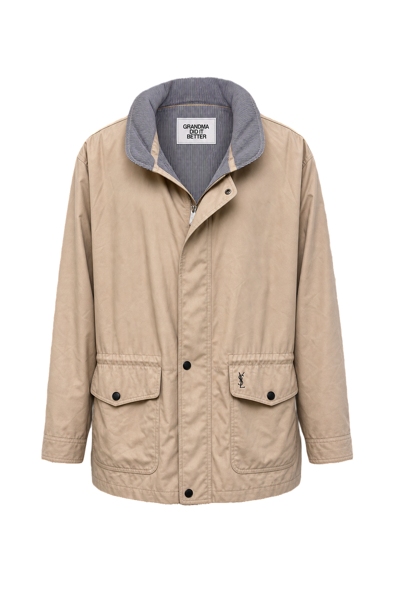 1960s Beige Polyester Jacket - Front View