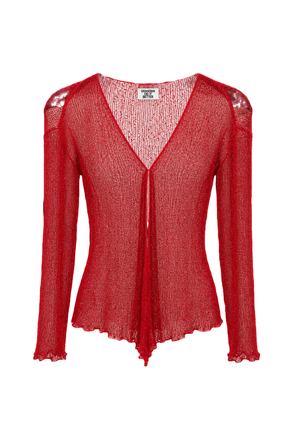 1980s Red Nylon Cardigan - Front View